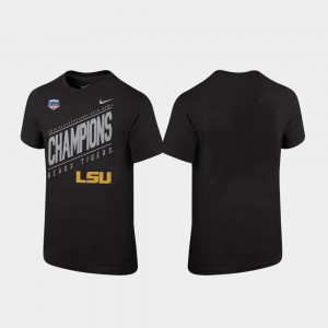 Locker Room Louisiana State Tigers 2019 Fiesta Bowl Champions Black College T-Shirt For Kids
