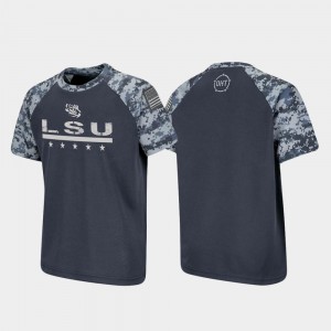 LSU Charcoal OHT Military Appreciation Raglan Digital Camo College T-Shirt Youth(Kids)