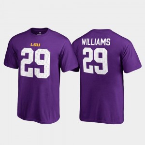 Purple Legends Name & Number LSU #29 Youth Greedy Williams College T-Shirt
