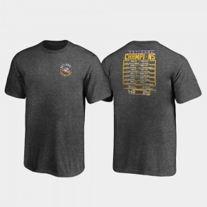Fumble Schedule Football Playoff Youth(Kids) 2019 National Champions Heather Charcoal Louisiana State Tigers College T-Shirt