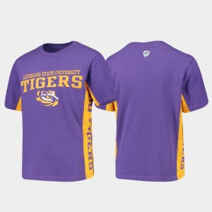 Purple For Kids College T-Shirt LSU Side Bar