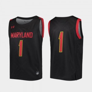 Black Basketball Replica Maryland Terrapins College Jersey Youth #1