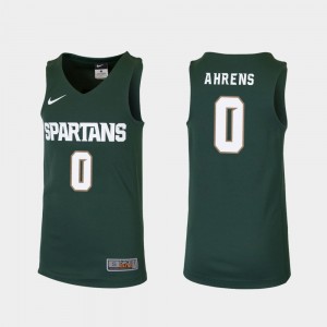 Basketball For Kids Green Michigan State University #0 Kyle Ahrens College Jersey Replica