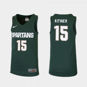 Green Replica Youth Thomas Kithier College Jersey Michigan State #15 Basketball