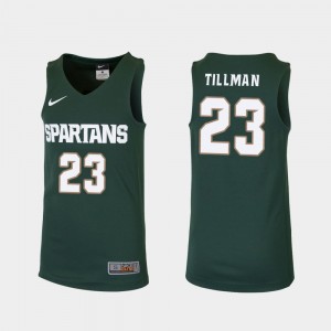 Xavier Tillman College Jersey Replica #23 Basketball Green MSU Kids