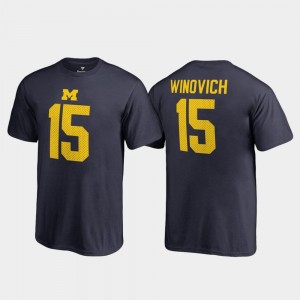 #15 Michigan Wolverines Name & Number Youth(Kids) Legends Chase Winovich College T-Shirt Navy