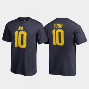 Name & Number Legends Michigan Devin Bush College T-Shirt Youth #10 Navy