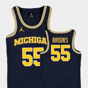 Wolverines Eli Brooks College Jersey Replica Basketball Jordan For Kids Navy #55