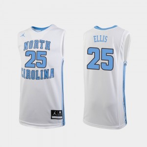 #25 Kids Caleb Ellis College Jersey Replica Basketball North Carolina Tar Heels White