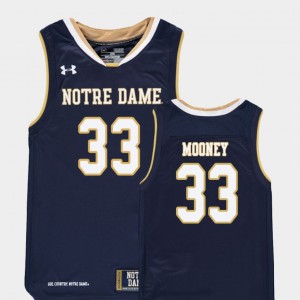 John Mooney College Jersey Basketball Youth(Kids) Replica Navy Notre Dame Fighting Irish #33