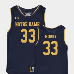 UND John Mooney College Jersey Navy #33 Replica Youth(Kids) Basketball Special Games