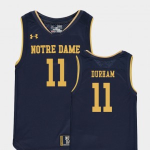 Juwan Durham College Jersey Replica Basketball Special Games Youth Navy #11 Notre Dame