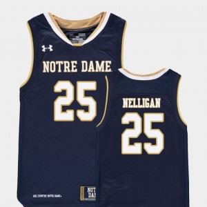 Replica #25 Liam Nelligan College Jersey Navy Basketball Youth(Kids) ND