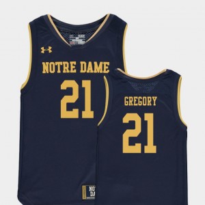 Kids #21 Basketball Special Games Replica Notre Dame Fighting Irish Navy Matt Gregory College Jersey