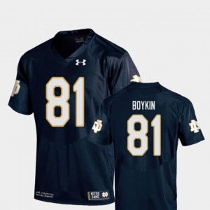 Navy Replica Football #81 Notre Dame Miles Boykin College Jersey For Kids