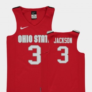 Basketball C.J. Jackson College Jersey Red #3 Replica Ohio State Kids