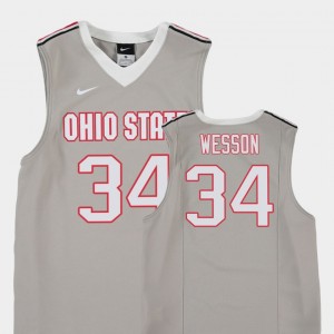 Youth Gray Replica Basketball #34 Kaleb Wesson College Jersey Buckeyes