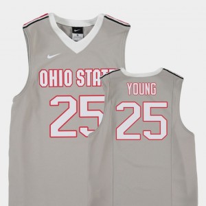 Gray Buckeye Basketball #25 Replica Kyle Young College Jersey For Kids