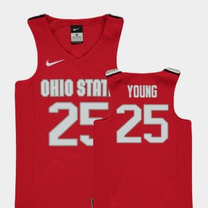 Red Basketball Replica Ohio State Kyle Young College Jersey Youth #25
