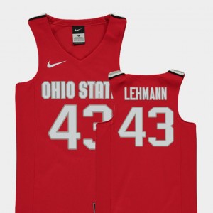 Ohio State Buckeye Replica Matt Lehmann College Jersey Kids Basketball #43 Red