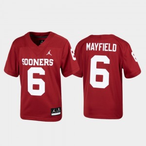 Alumni Football Crimson #6 Baker Mayfield College Jersey Youth(Kids) Replica Sooners