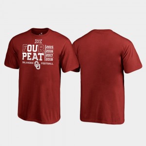 Crimson Youth(Kids) Four-Peat 2018 Big 12 Football Champions College T-Shirt Sooner