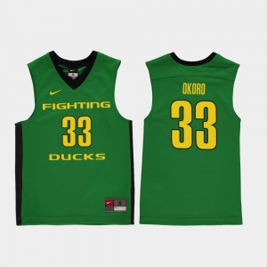 UO Francis Okoro College Jersey Green Youth(Kids) #33 Basketball Replica