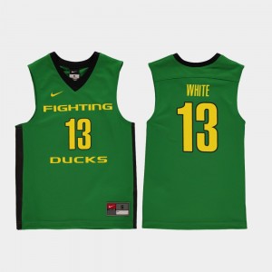 Paul White College Jersey #13 Replica Basketball Green Oregon Kids