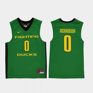 Oregon Basketball Kids #0 Replica Will Richardson College Jersey Green