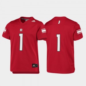 College Jersey Football Youth(Kids) Scarlet Replica #1 Rutgers Scarlet Knights