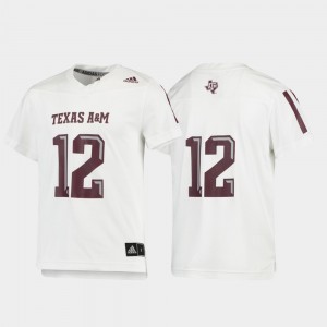Football Replica Youth White College Jersey Texas A&M #12