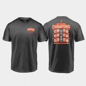 College T-Shirt 2019 NCAA Basketball National Champions Drop Step Schedule Cavaliers For Kids 2019 Men's Basketball Champions Charcoal