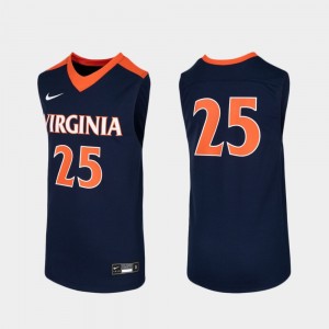 Navy College Jersey UVA Basketball For Kids Replica #25