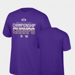 Locker Room Top of the World Youth 2018 PAC-12 Football Champions UW Huskies Purple College T-Shirt