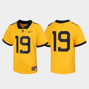 Gold College Jersey West Virginia Mountaineers #19 Youth Football Untouchable