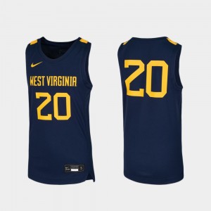 Replica Navy Youth College Jersey #20 WV Basketball