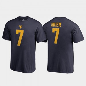 Will Grier College T-Shirt Legends Youth West Virginia Navy #7 Name & Number