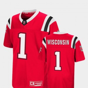 Red Wisconsin Badger Colosseum #1 Foos-Ball Football College Jersey Kids